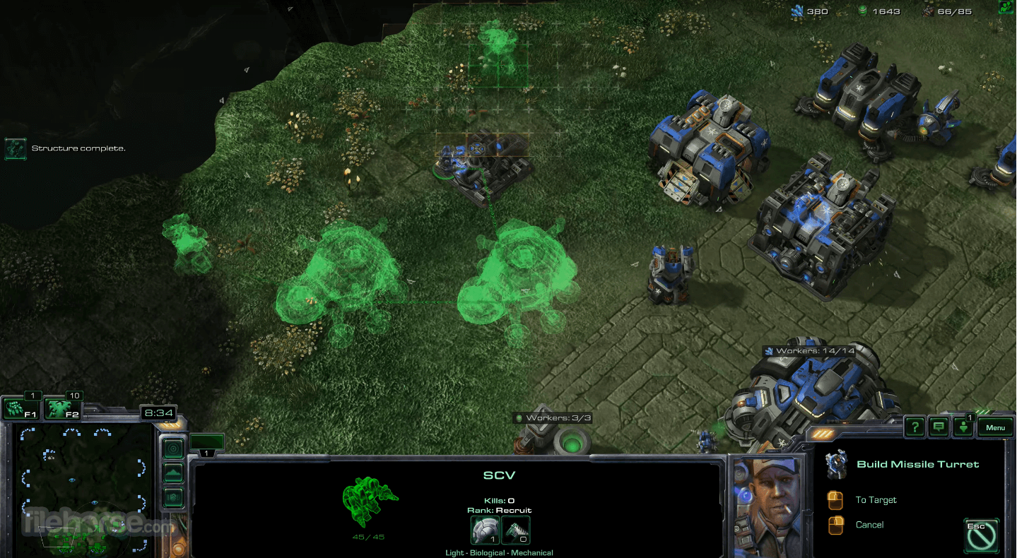 starcraft 2 game is running