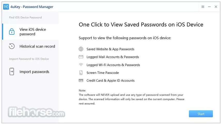 Tenorshare 4uKey Password Manager 2.0.8 Captura de Pantalla 1