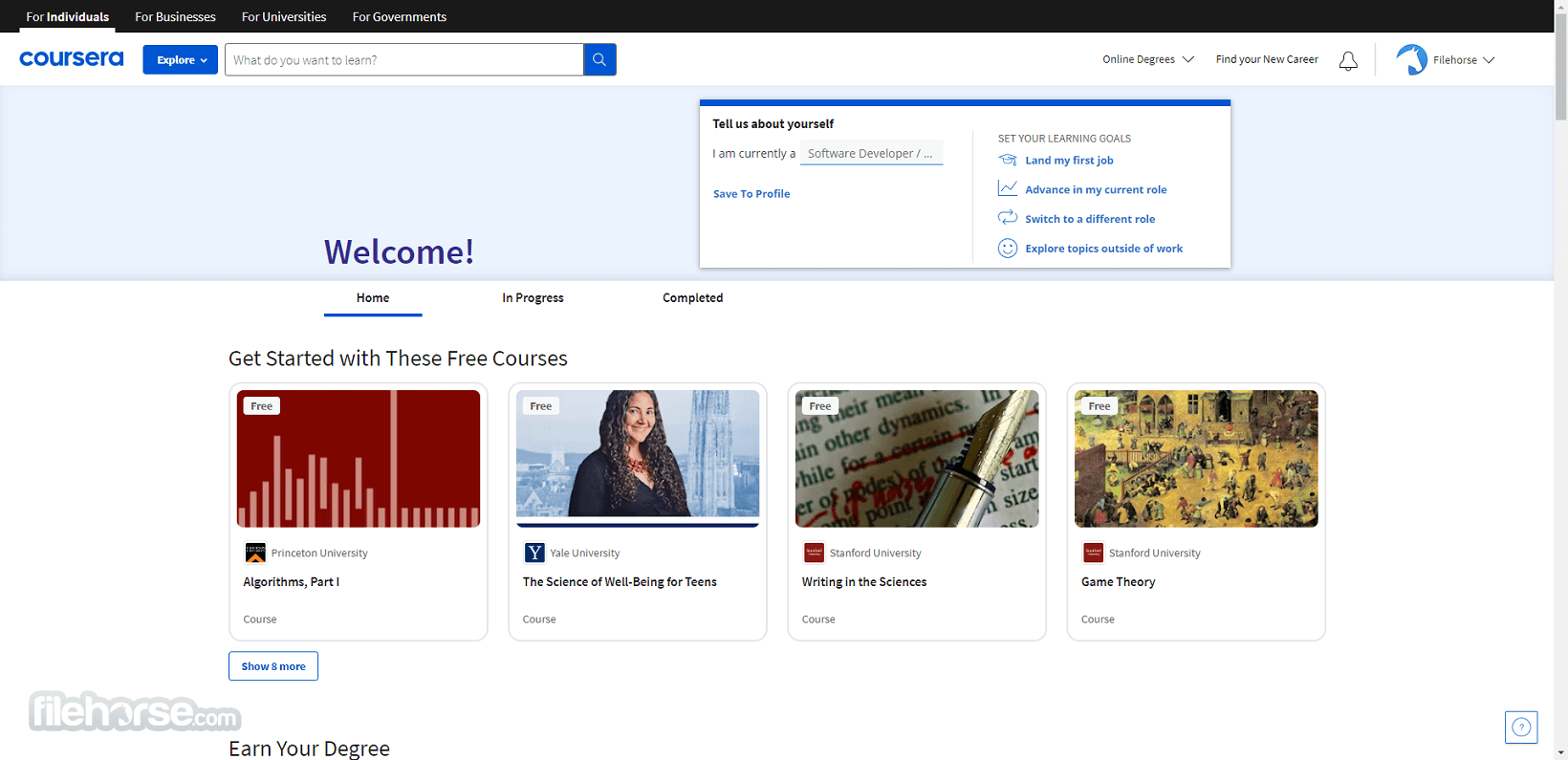 Coursera - Free Online Courses Captura de Pantalla 1