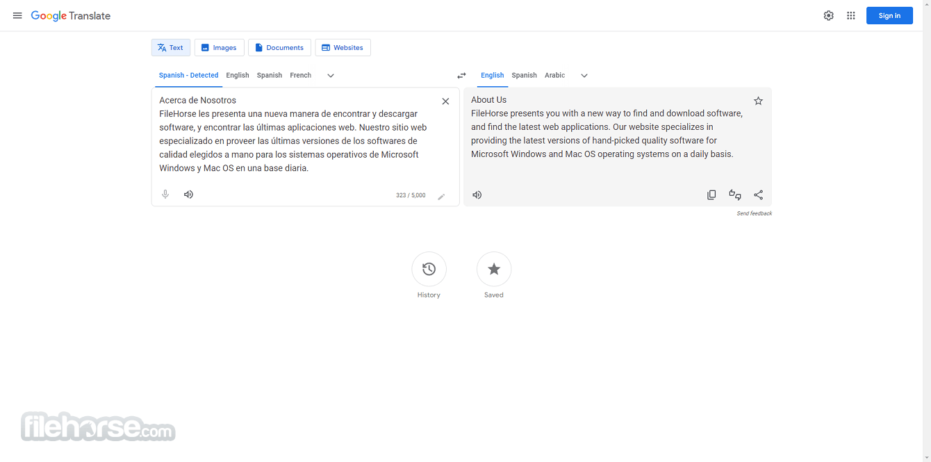 Google Translate Download for Windows / Screenshots / 