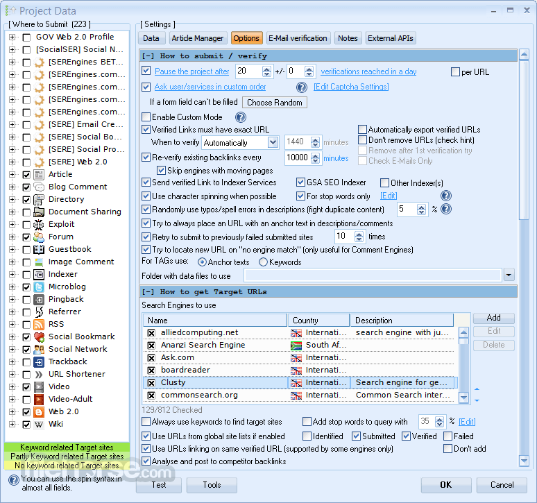 gsa search engine ranker projects