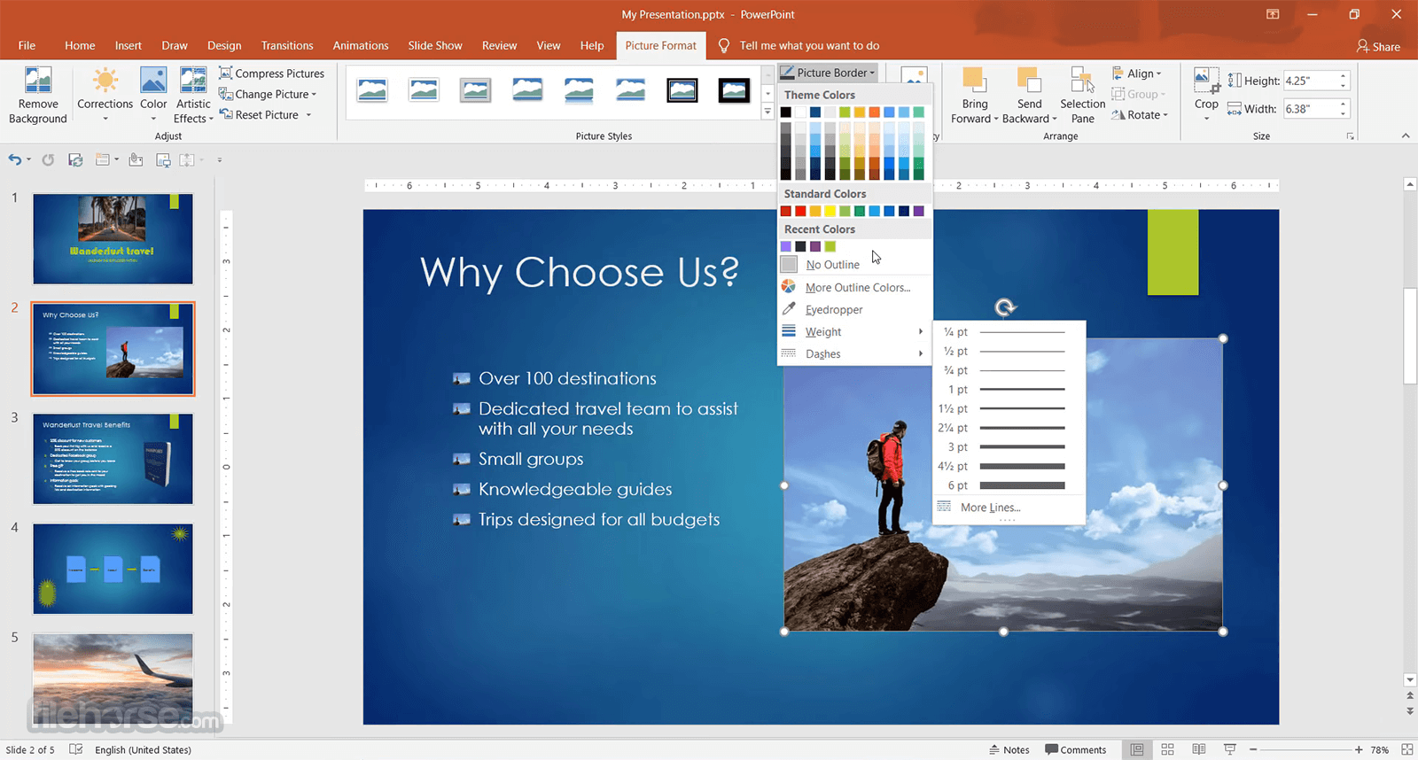 parts of microsoft powerpoint 2016