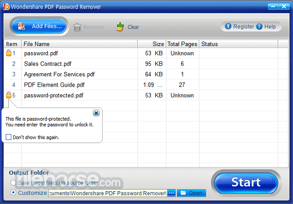 Wondershare PDF Password Remover 1.5.3 Captura de Pantalla 3