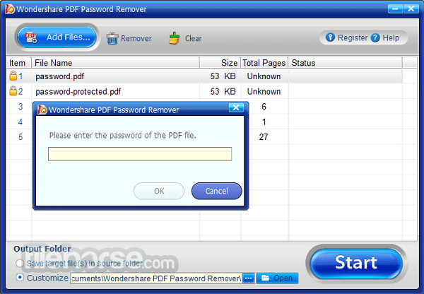 Wondershare PDF Password Remover 1.5.3 Captura de Pantalla 4