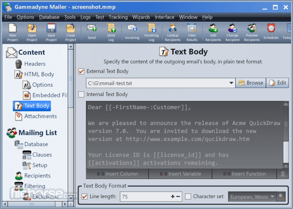 Gammadyne Mailer 68.0 Screenshot 3