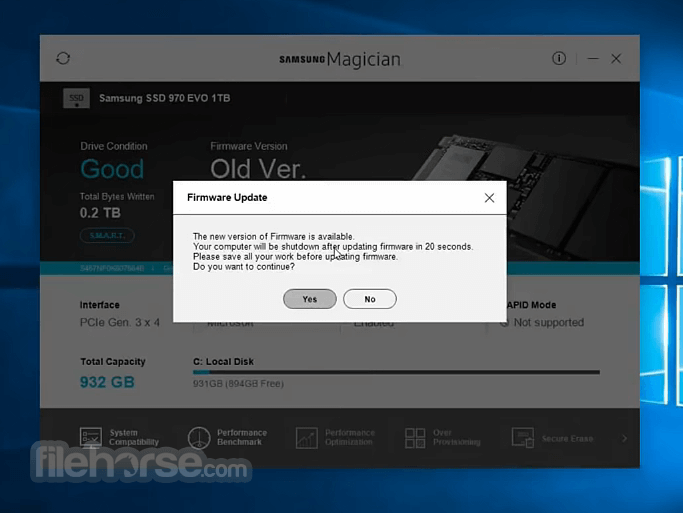 Samsung Magician 8.0.1 Screenshot 2