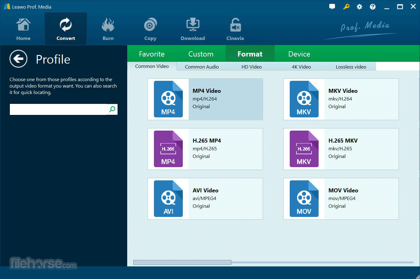 leawo blu ray player keyboard controls