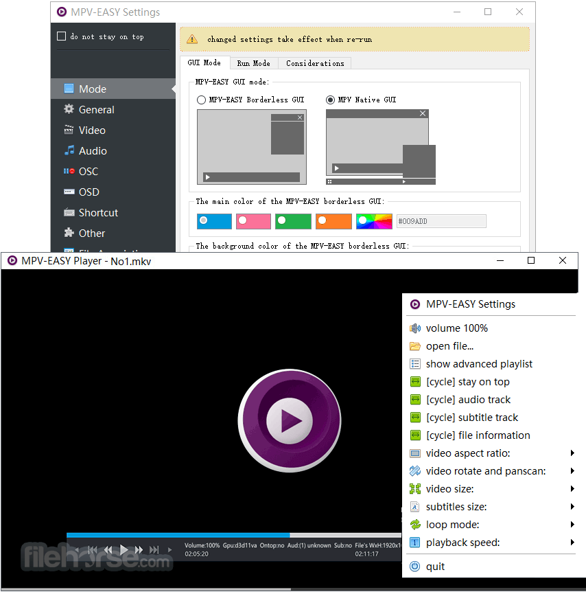 MPV-EASY Player 0.36.0.1 Screenshot 2
