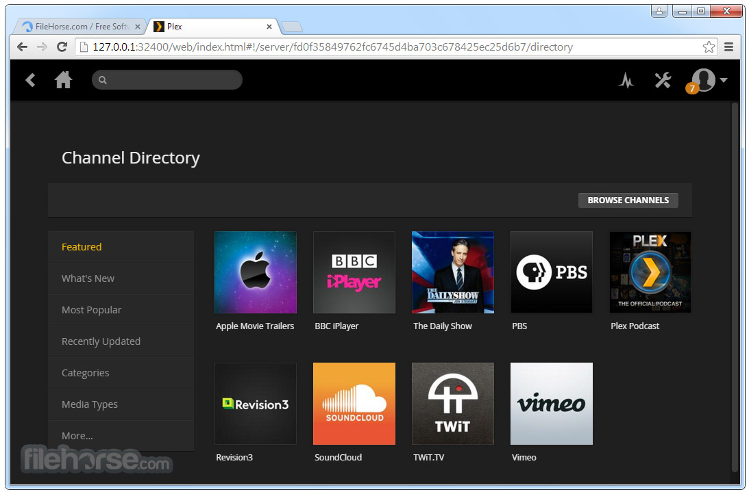 plex media server download english