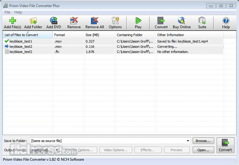 Prism Video File Converter 9.65 Screenshot 1