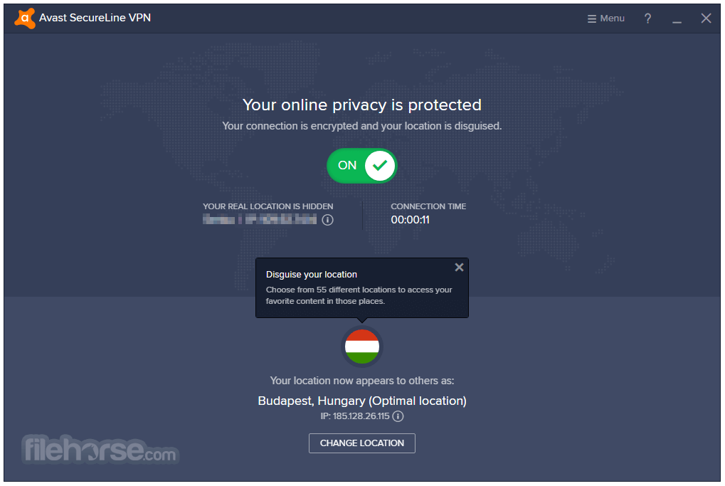 Avast SecureLine VPN 5.28.9117 Screenshot 1