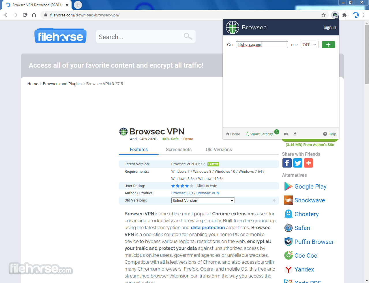 Browsec VPN Screenshot 3