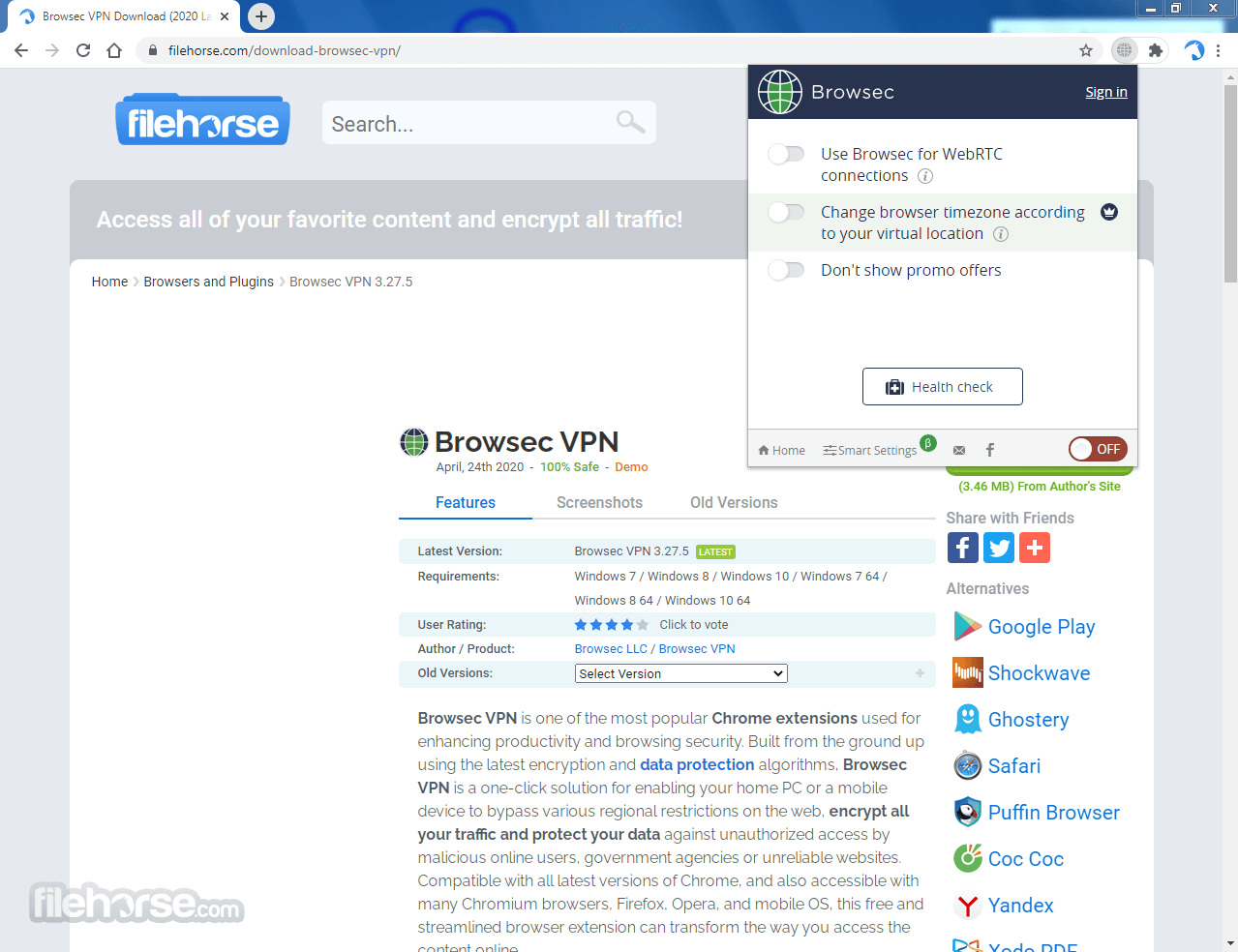 Browsec VPN Screenshot 4