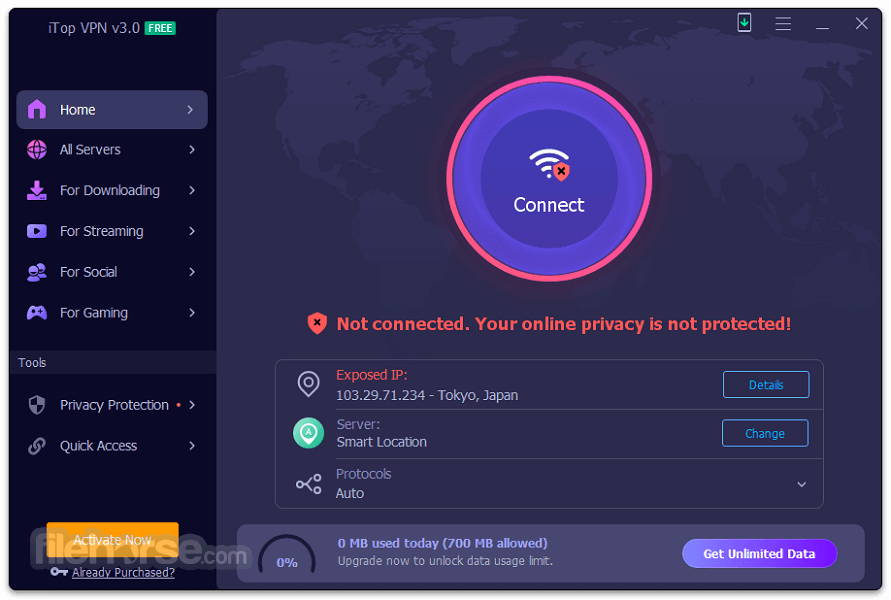Free VPN 5.1.0 Captura de Pantalla 1
